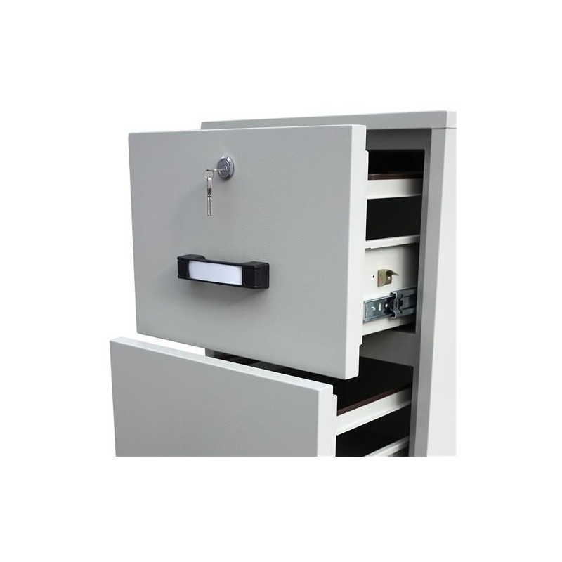 Archivador Ignífugo BODIL 4 CAJONES, 157x55x75cm, acero gris
