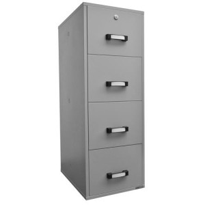 Archivador Ignífugo BODIL 4 CAJONES, 157x55x75cm, acero gris