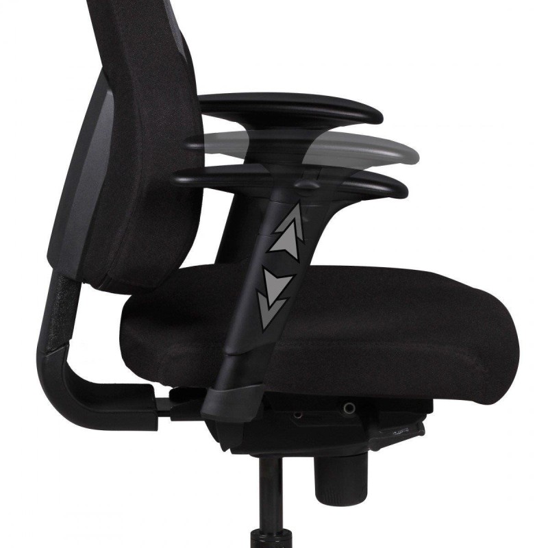 Silla ergonómica ULISES PRO, 100% ajustable, con reposacabezas, en negro