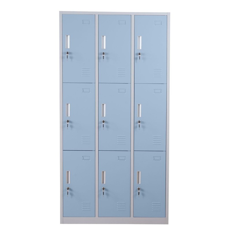 Taquilla metálica EVELIN, 180x90x50 cm, en acero gris