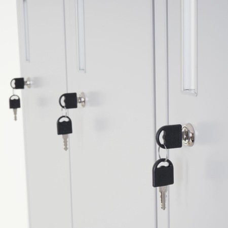 Taquilla metálica EVELIN, 180x90x50 cm, en acero gris 2