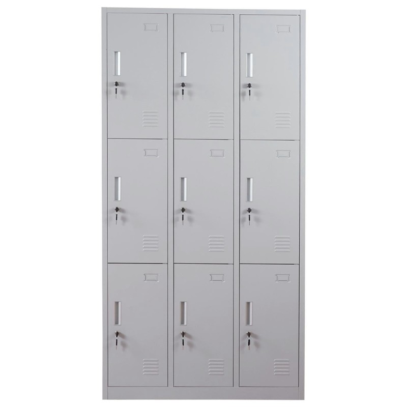 Taquilla metálica EVELIN, 180x90x50 cm, en acero gris