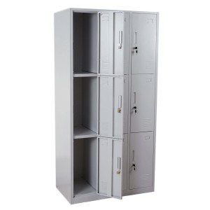 Taquilla metálica EVELIN, 180x90x50 cm, en acero gris