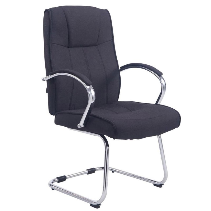 Silla de confidente BORAU TELA, estructura metálica, en color negro