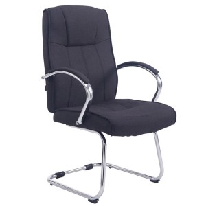 Silla de confidente BORAU TELA, estructura metálica, en color negro