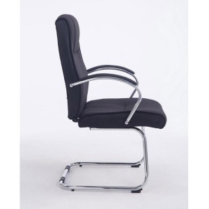 Silla de confidente BORAU TELA, estructura metálica, en color negro