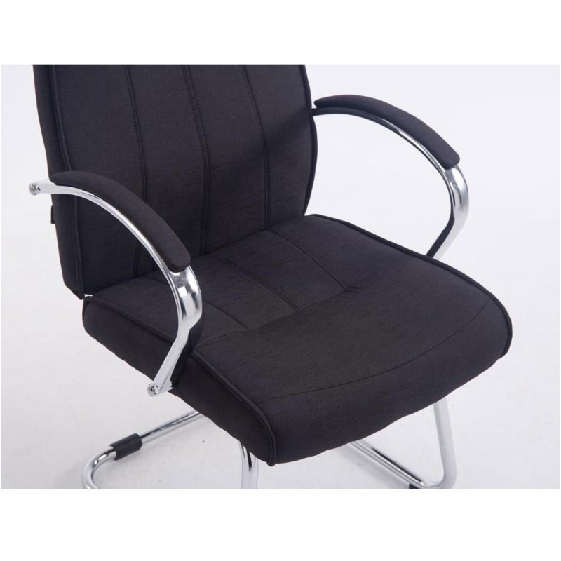 Silla de confidente BORAU TELA, estructura metálica, en color negro