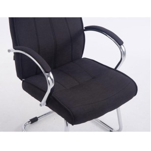 Silla de confidente BORAU TELA, estructura metálica, en color negro