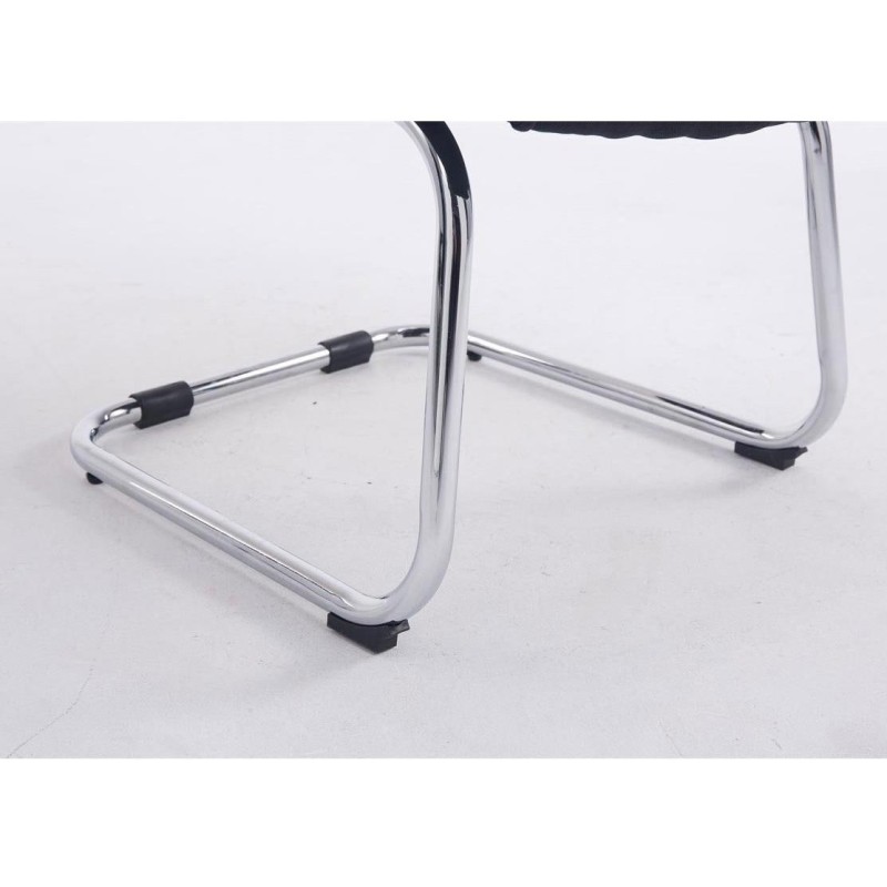 Silla de confidente BORAU TELA, estructura metálica, en color negro