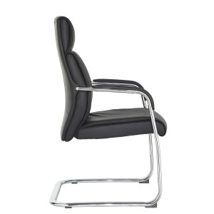 Sillón de confidente DALI V, espectacular diseño, en piel negra