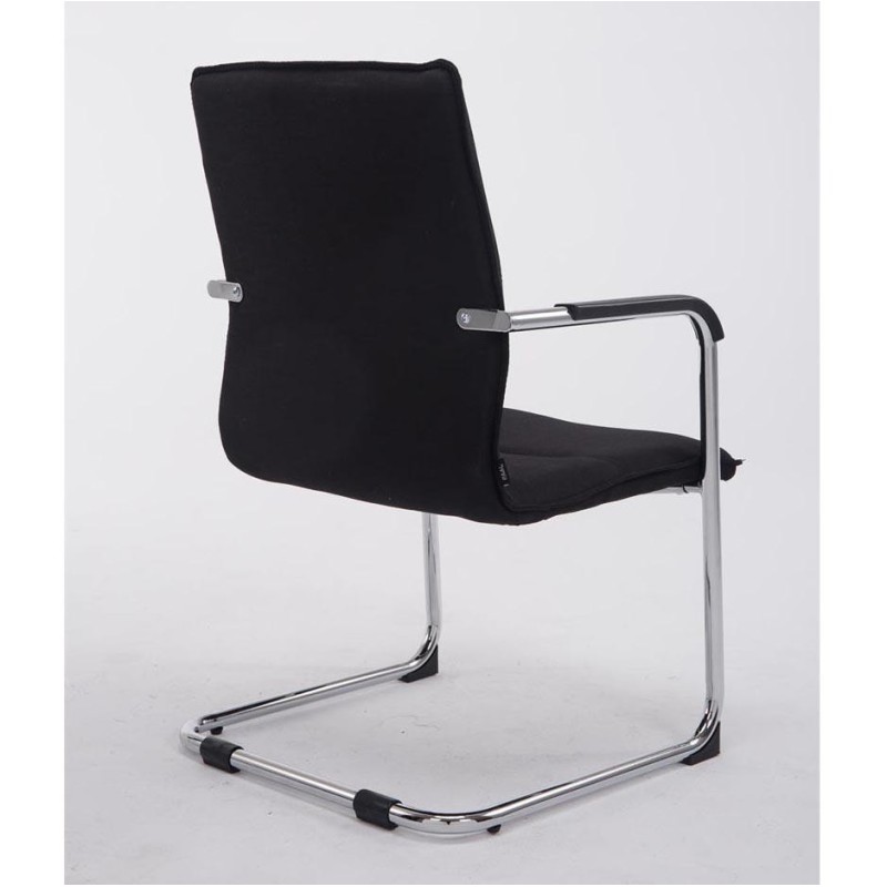 Silla de confidente GOLIAT TELA, estructura metálica, gran acolchado y elegante diseño en tela color negro