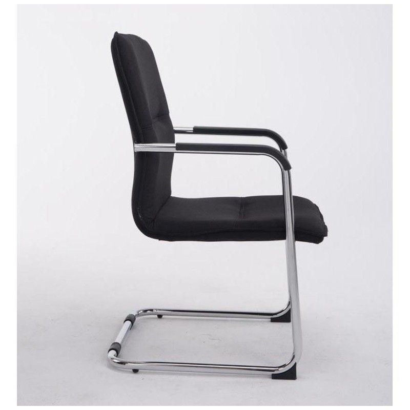 Silla de confidente GOLIAT TELA, estructura metálica, gran acolchado y elegante diseño en tela color negro