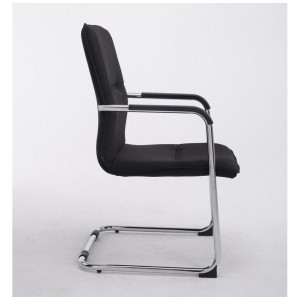 Silla de confidente GOLIAT TELA, estructura metálica, gran acolchado y elegante diseño en tela color negro