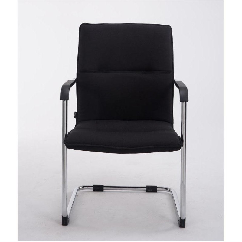 Silla de confidente GOLIAT TELA, estructura metálica, gran acolchado y elegante diseño en tela color negro