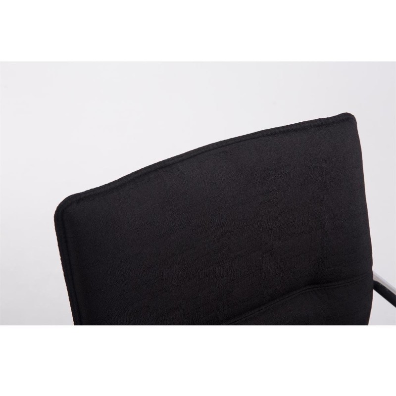 Silla de confidente GOLIAT TELA, estructura metálica, gran acolchado y elegante diseño en tela color negro