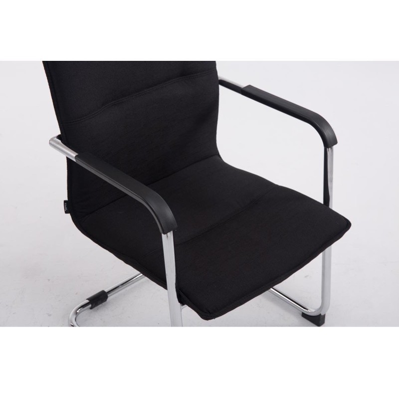 Silla de confidente GOLIAT TELA, estructura metálica, gran acolchado y elegante diseño en tela color negro