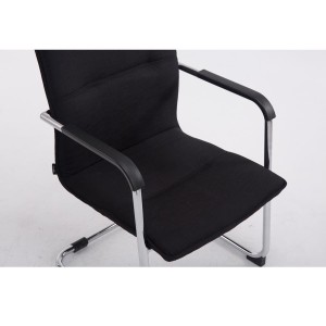 Silla de confidente GOLIAT TELA, estructura metálica, gran acolchado y elegante diseño en tela color negro