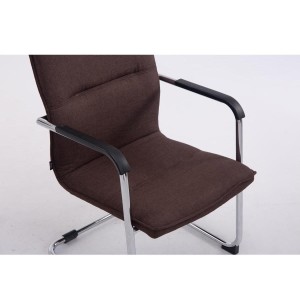 Silla de confidente GOLIAT TELA, estructura metálica, gran acolchado y elegante diseño en tela color negro