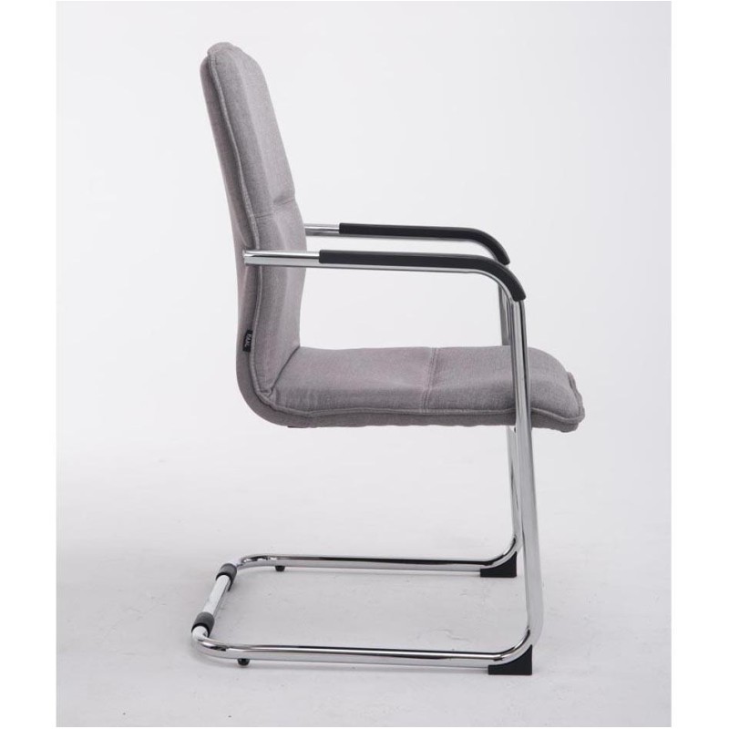 Silla de confidente GOLIAT TELA, estructura metálica, gran acolchado y elegante diseño en tela color negro