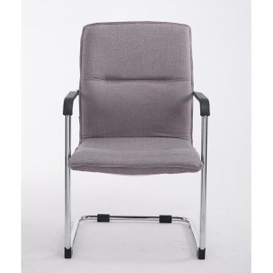 Silla de confidente GOLIAT TELA, estructura metálica, gran acolchado y elegante diseño en tela color negro