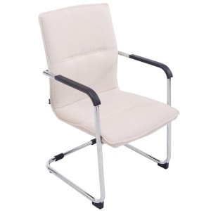 Silla de confidente GOLIAT TELA, estructura metálica, gran acolchado y elegante diseño en tela color negro