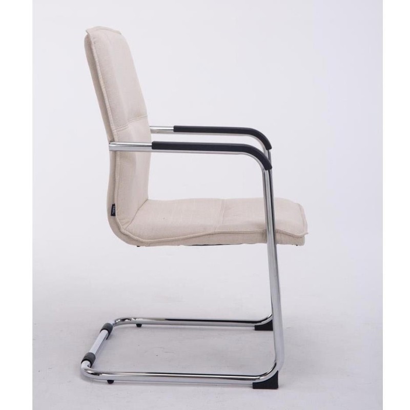 Silla de confidente GOLIAT TELA, estructura metálica, gran acolchado y elegante diseño en tela color negro