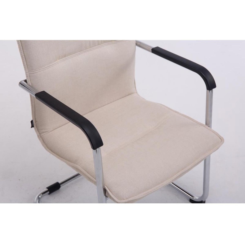 Silla de confidente GOLIAT TELA, estructura metálica, gran acolchado y elegante diseño en tela color negro