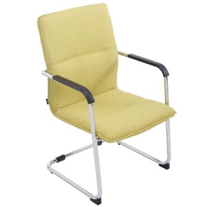 Silla de confidente GOLIAT TELA, estructura metálica, gran acolchado y elegante diseño en tela color negro