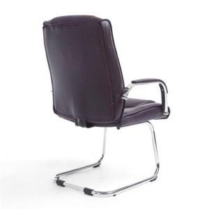 Silla de confidente DENVER, estructura metálica, en piel color negro