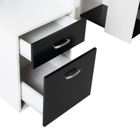 Mesa de ordenador BOTINA en madera color blanco y negro