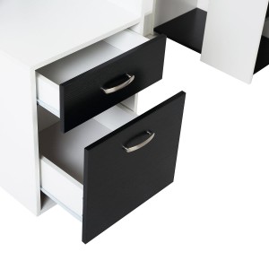Mesa de ordenador BOTINA en madera color blanco y negro
