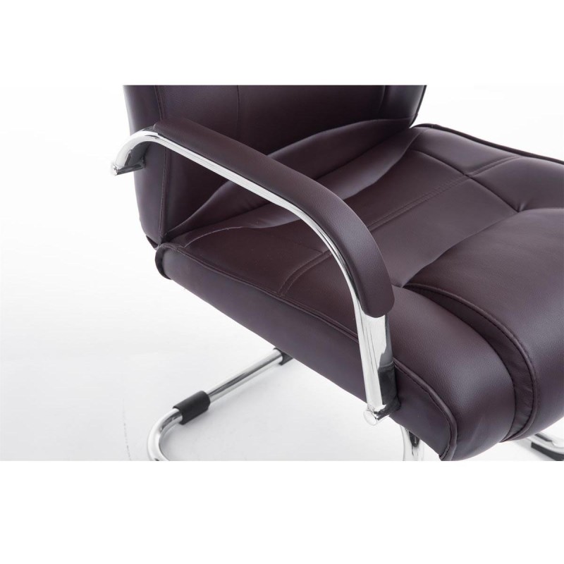 Silla de confidente DENVER, estructura metálica, en piel color negro