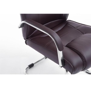 Silla de confidente DENVER, estructura metálica, en piel color negro