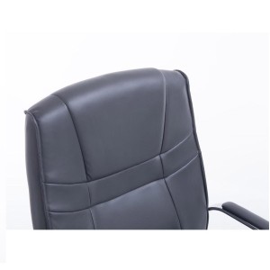 Silla de confidente DENVER, estructura metálica, en piel color negro