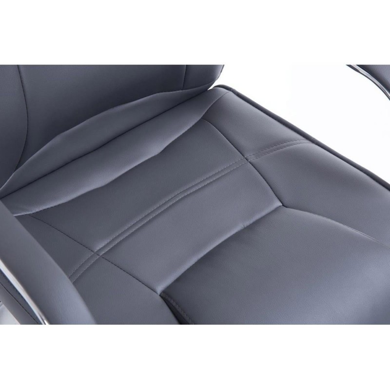 Silla de confidente DENVER, estructura metálica, en piel color negro