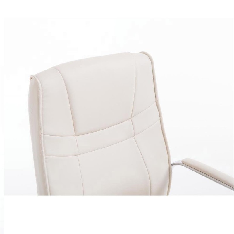 Silla de confidente DENVER, estructura metálica, en piel color negro