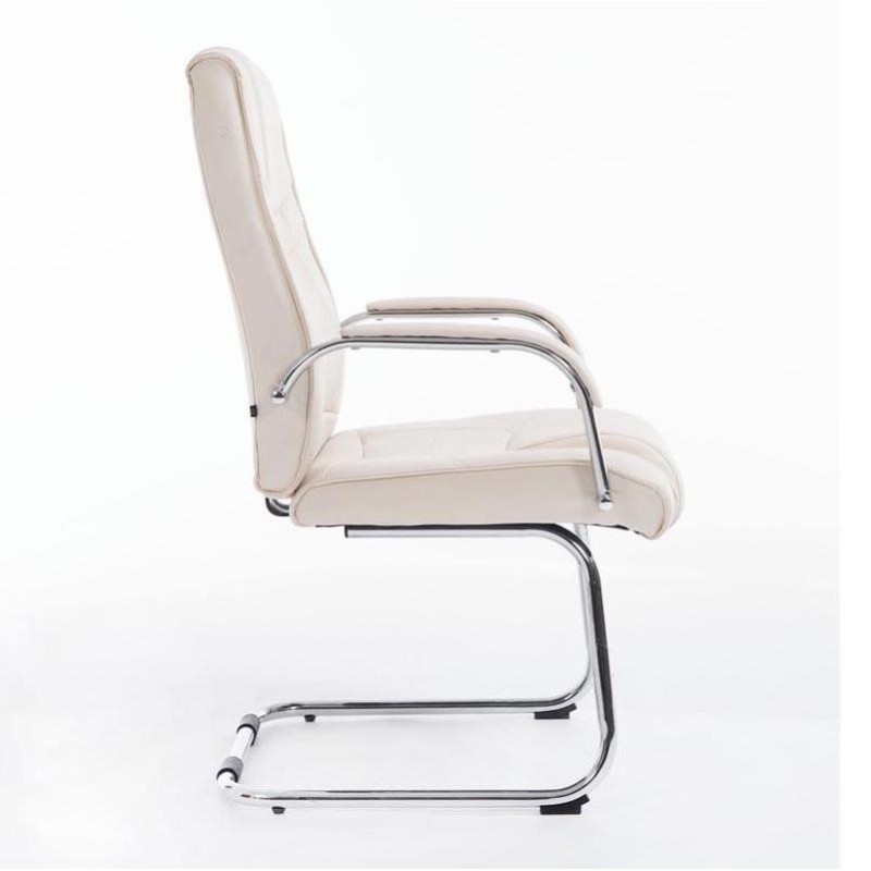 Silla de confidente DENVER, estructura metálica, en piel color negro