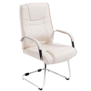 Silla de confidente DENVER, estructura metálica, en piel color negro