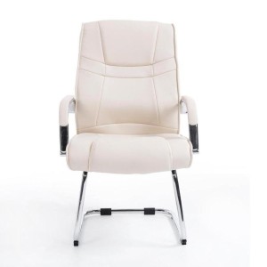 Silla de confidente DENVER, estructura metálica, en piel color negro