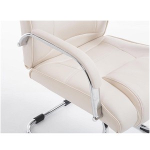 Silla de confidente DENVER, estructura metálica, en piel color negro