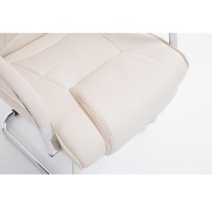 Silla de confidente DENVER, estructura metálica, en piel color negro