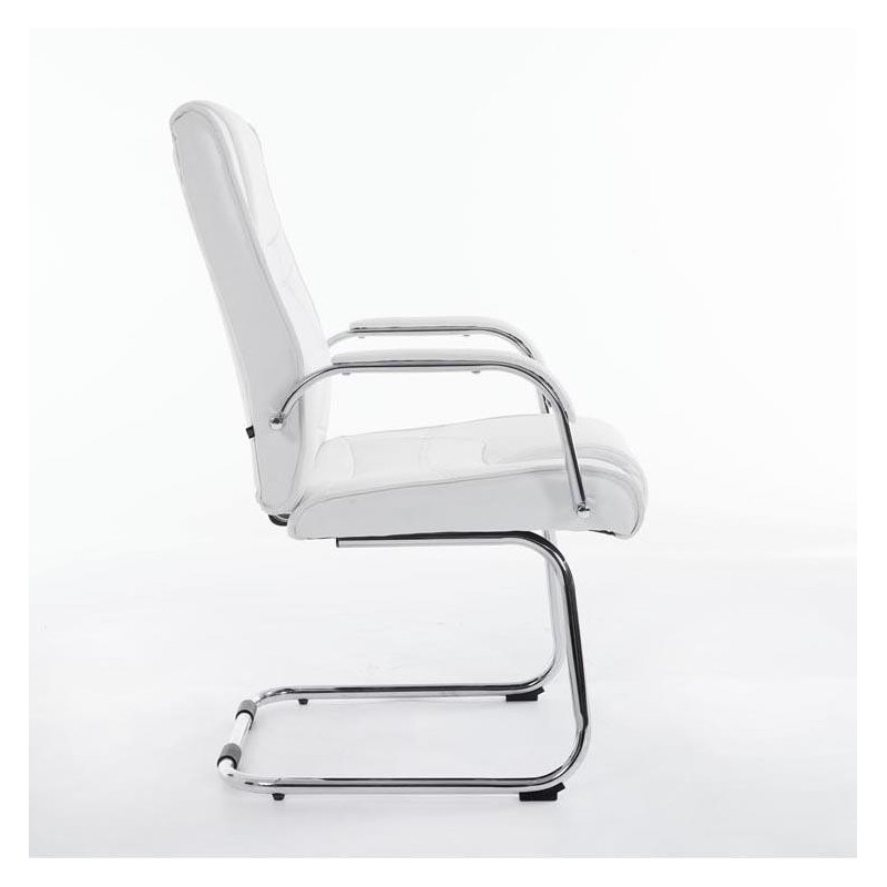 Silla de confidente DENVER, estructura metálica, en piel color negro