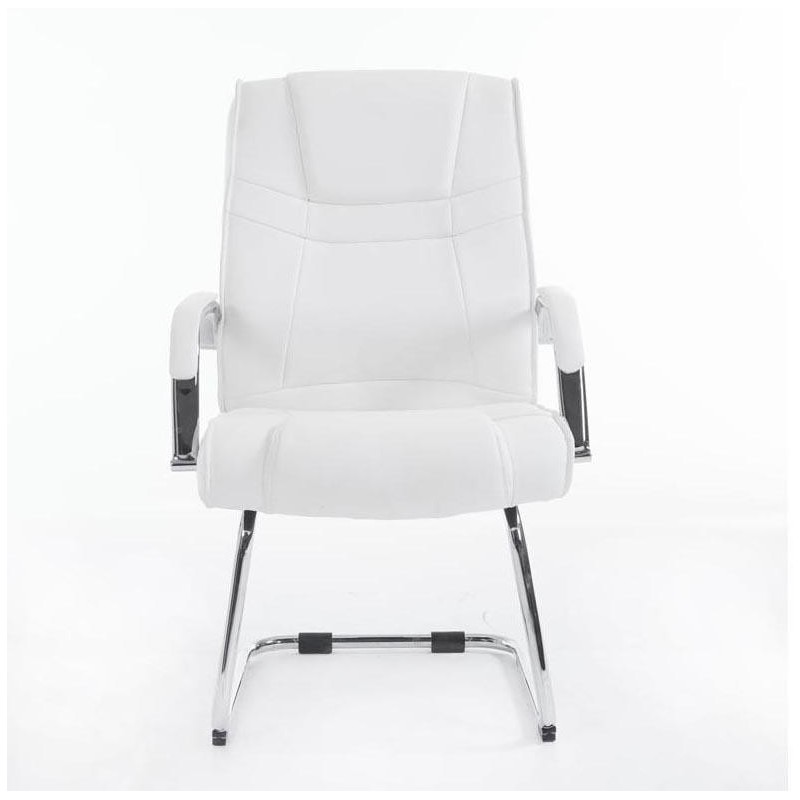 Silla de confidente DENVER, estructura metálica, en piel color negro