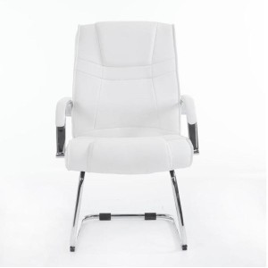 Silla de confidente DENVER, estructura metálica, en piel color negro