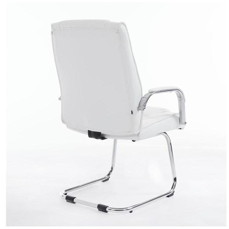 Silla de confidente DENVER, estructura metálica, en piel color negro