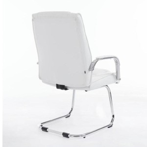 Silla de confidente DENVER, estructura metálica, en piel color negro