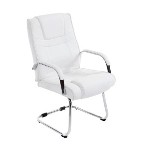 Silla de confidente DENVER, estructura metálica, en piel color negro