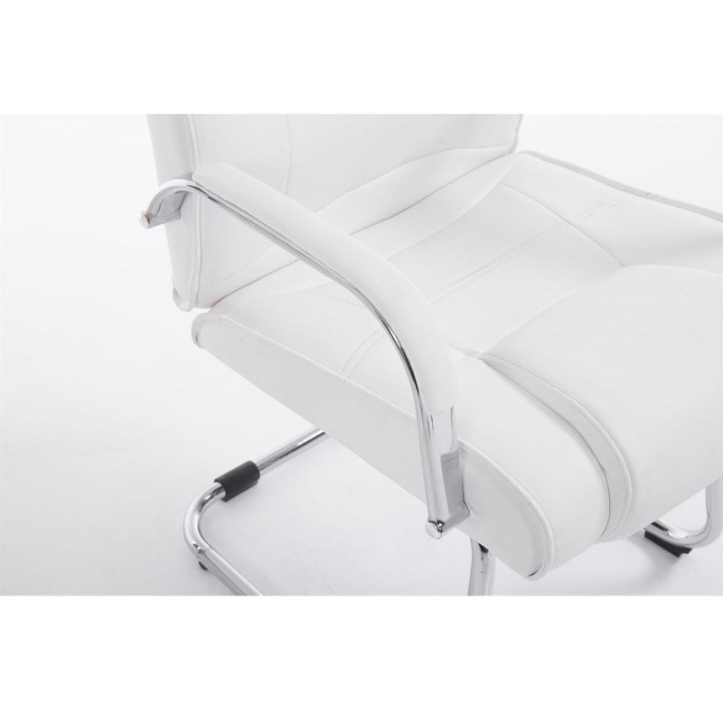 Silla de confidente DENVER, estructura metálica, en piel color negro