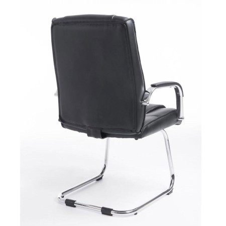 Silla de confidente DENVER, estructura metálica, en piel color negro 2