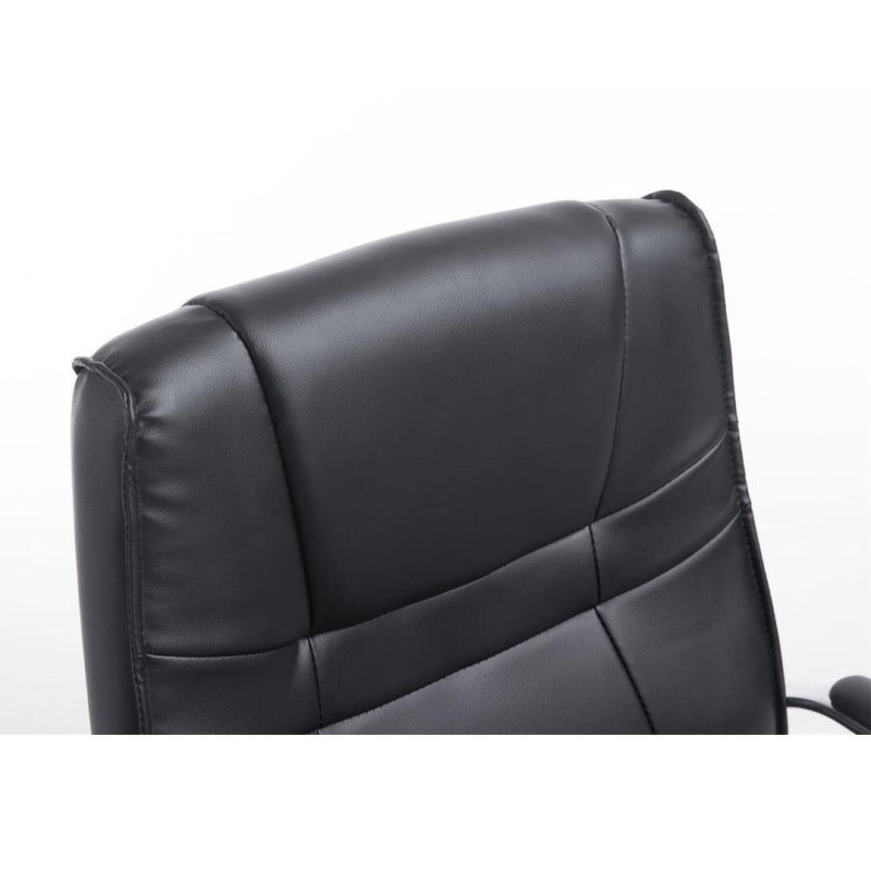 Silla de confidente DENVER, estructura metálica, en piel color negro